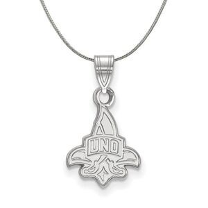 Sterling Silver U. of New Orleans Small Necklace - 24 Inch